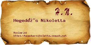 Hegedűs Nikoletta névjegykártya