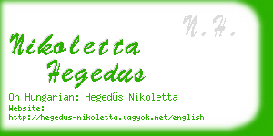 nikoletta hegedus business card